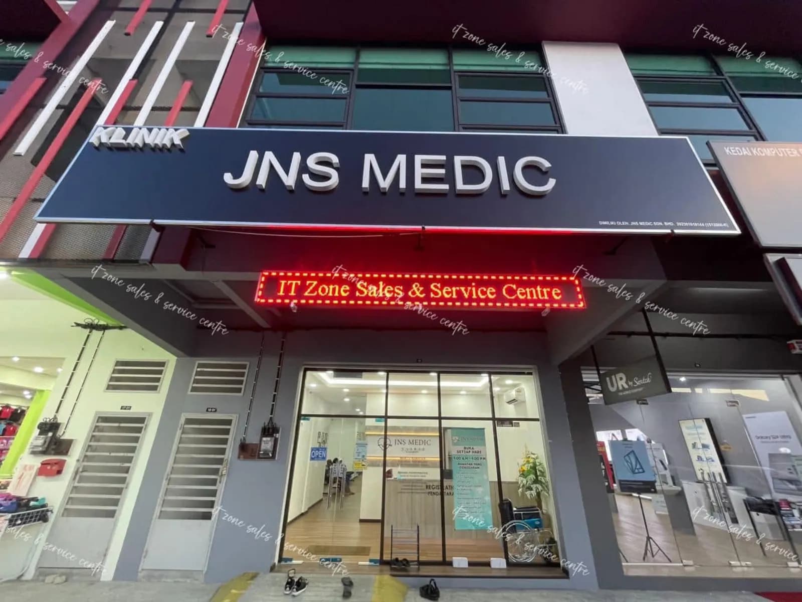LED sign board installed on a shopfront