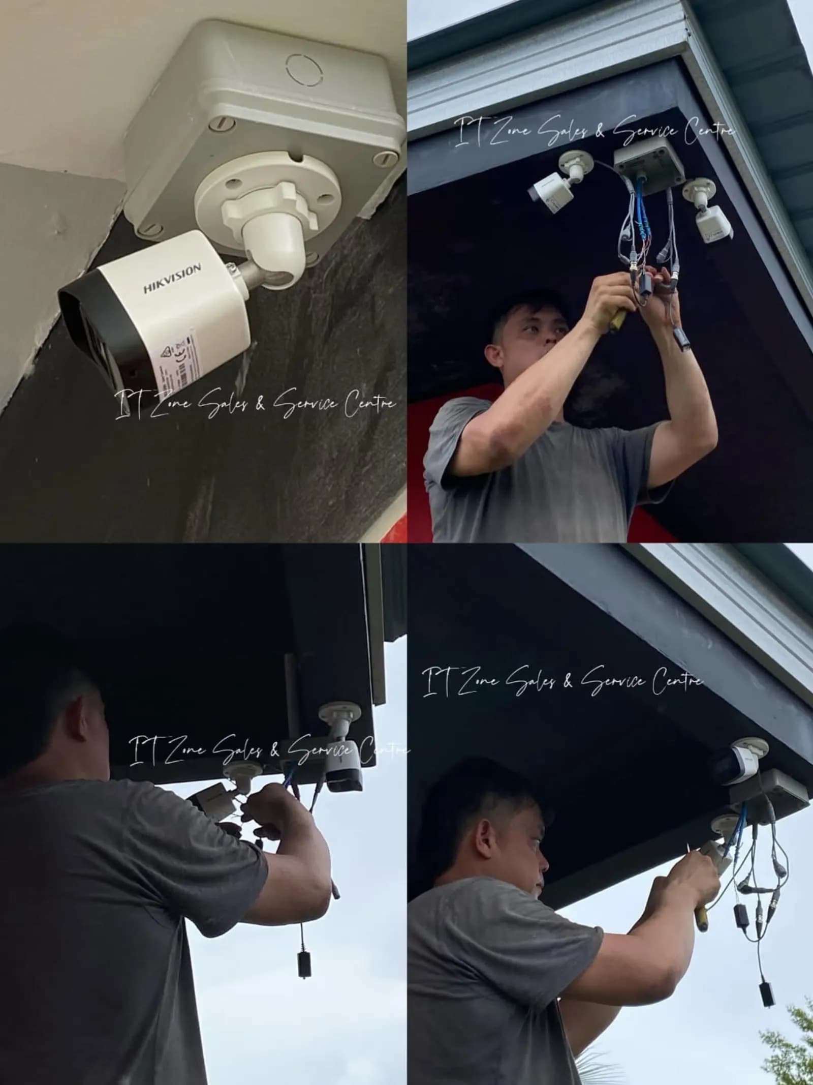 HikVision camera mounted under the awning