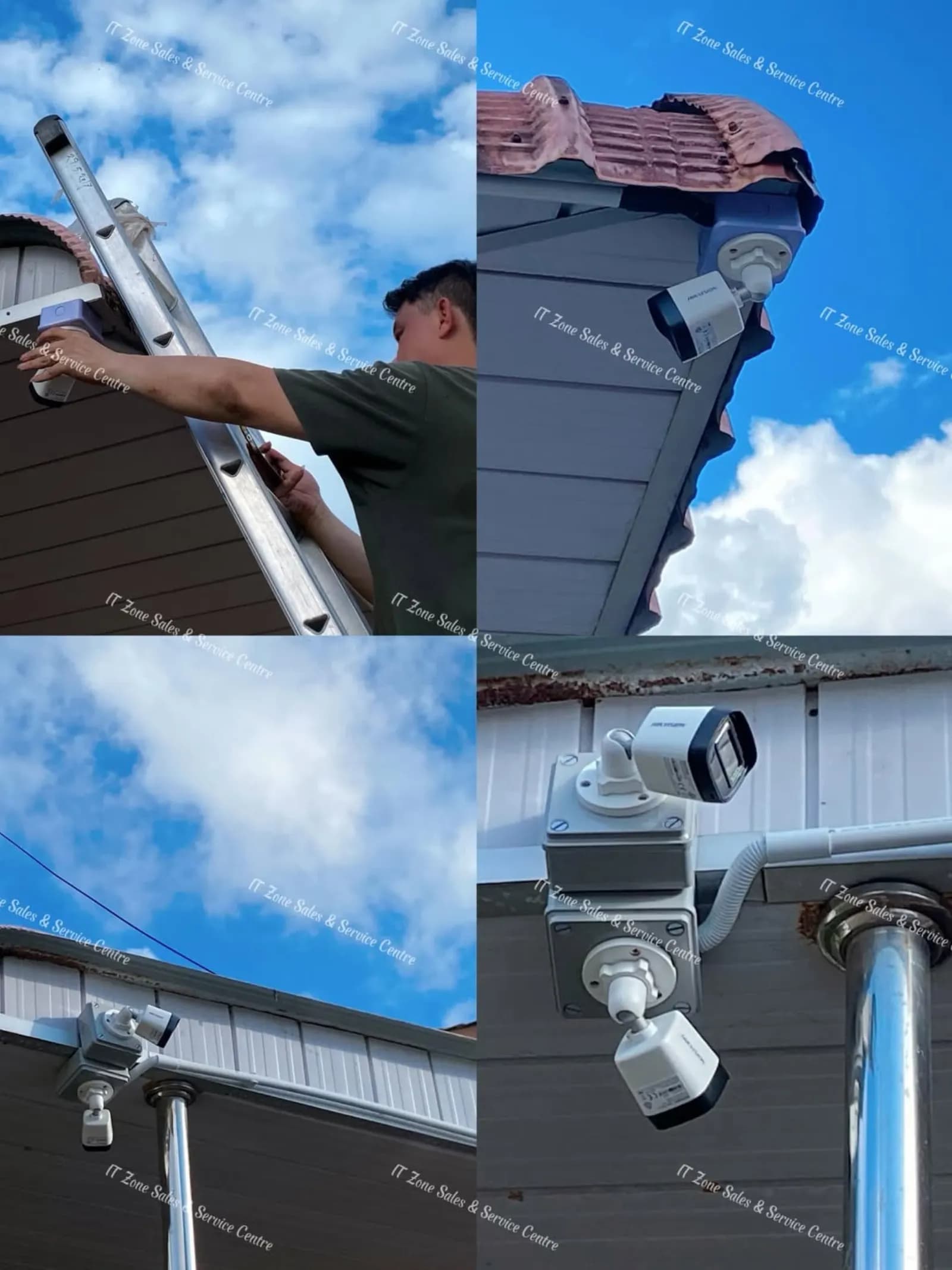HikVision outdoor camera fitted at the roof edge